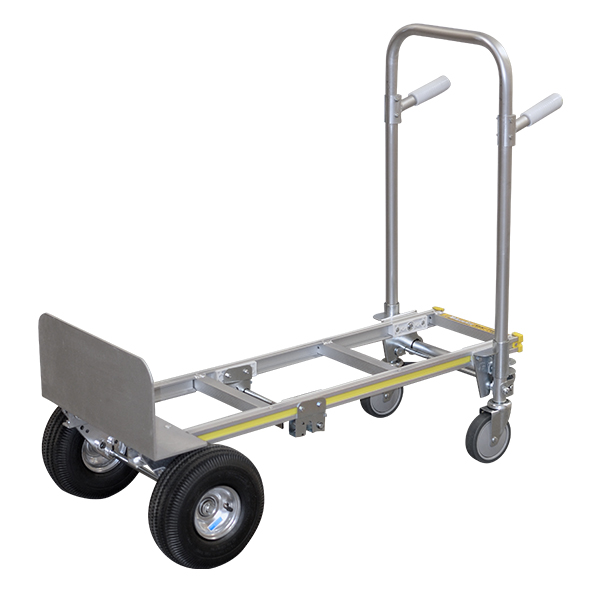 Modular Aluminum Convertible Truck with Twin Pin Handle and 10" Pneumatic Tires Down