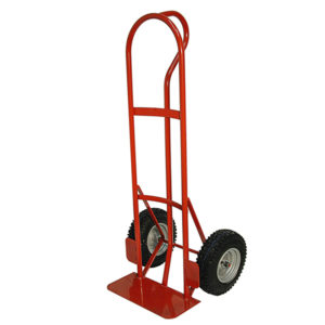 48866 Heavy Duty P-Handle Truck with 12" Pneumatic Tires, 18" Toe Plate and Wheel Guards