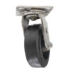 CSM5200 5 Inch Mold-on Rubber Swivel Plate Caster Back Angle View