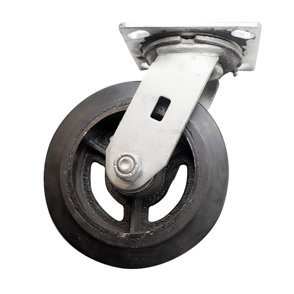 CSM6200 6 Inch Mold-on Rubber Swivel Plate Caster Side