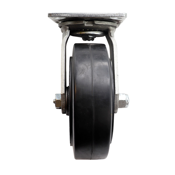 CSM6200 6 Inch Mold-on Rubber Swivel Plate Caster Back