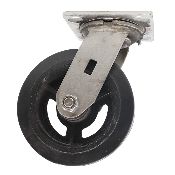 CSM6200 6 Inch Mold-on Rubber Swivel Plate Caster Profile