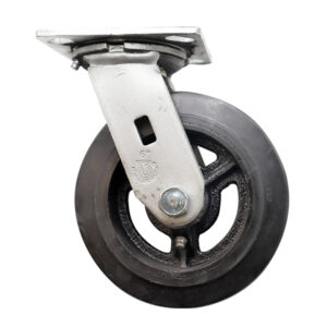 CSM6200 6 Inch Mold-on Rubber Swivel Plate Caster Side